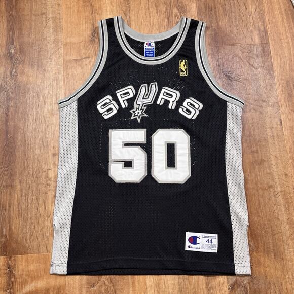 Vintage Champion Authentic San Antonio Spurs Davidson Robinson Jersey Gold Logo